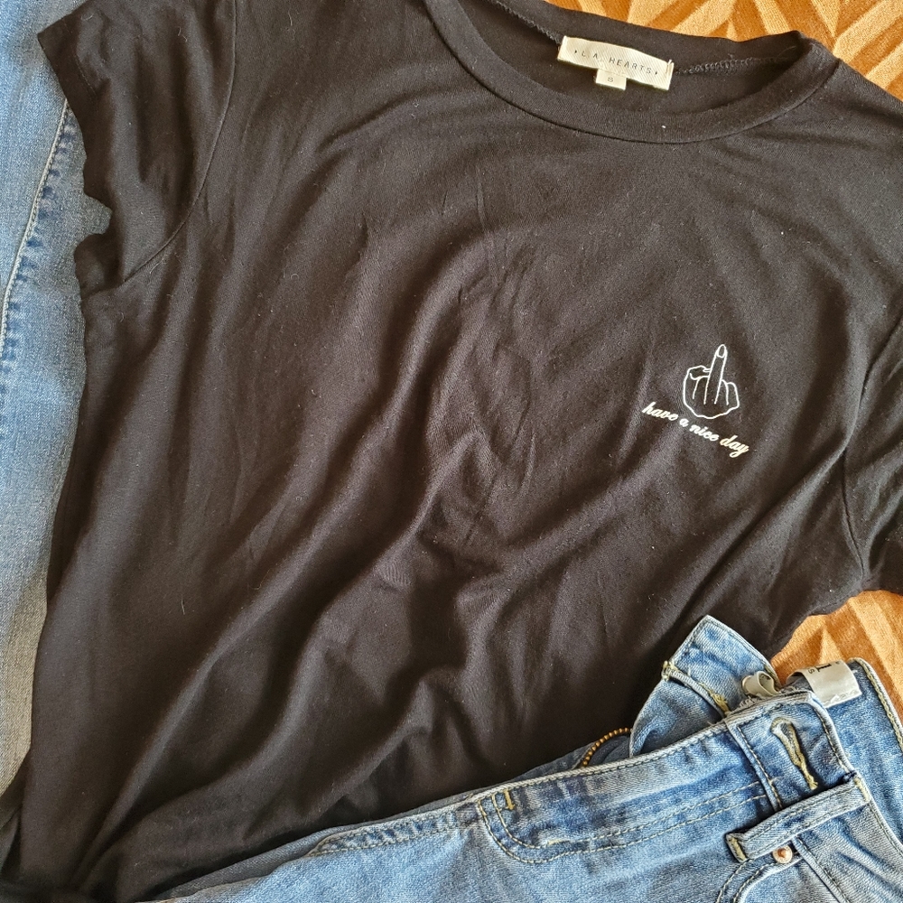 "Have a Nice Day" Little Black Tee